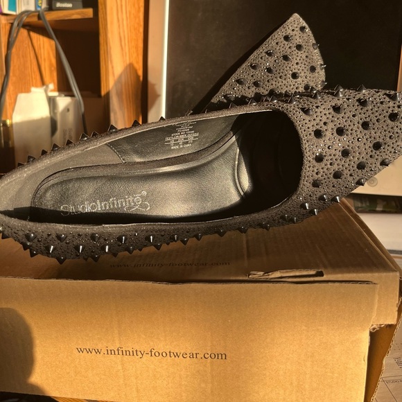 Black Spiked Heels - Picture 3 of 5